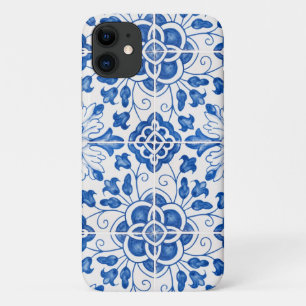 Portugiesische Fliesen Mittelmeer Blau Blumenmuste Case-Mate iPhone Hülle
