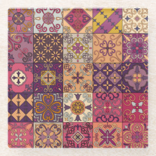 Portugiesische Fliesen: Talavera Stil Muster. Glasuntersetzer