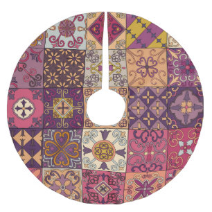 Portugiesische Fliesen: Talavera Stil Muster. Polyester Weihnachtsbaumdecke