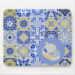 Portugiesische Fliesen und Sardinen Mousepad