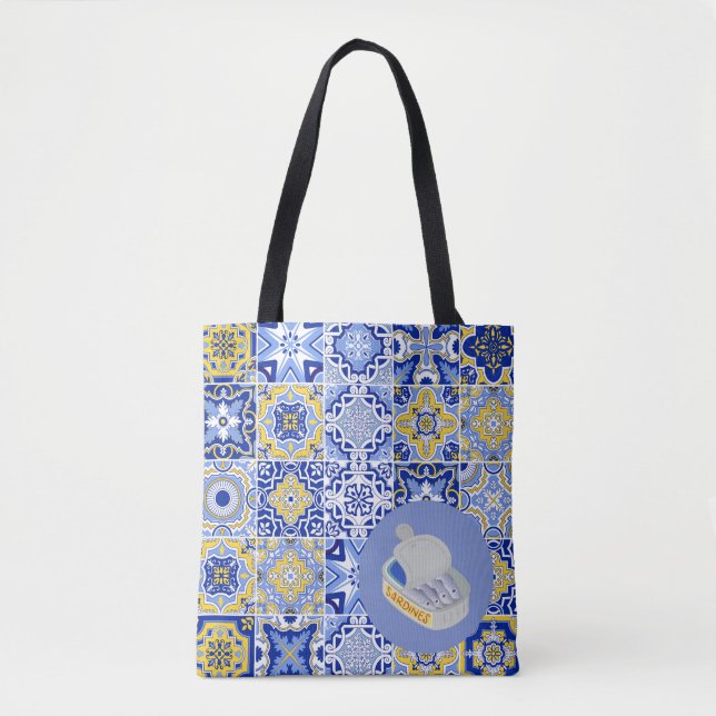 Portugiesische Fliesen und Sardinen Tasche (Vorderseite)