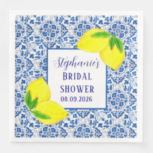 Portugiesische Fliesen Zitrone Mediterrane Brautpa Serviette