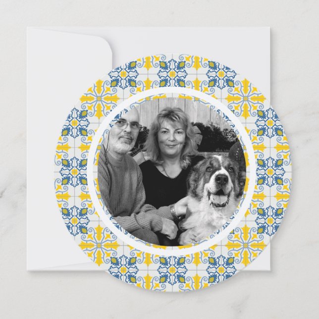 Portugiesische Fliesenfamilie Foto Rahmen Weihnach (Vorderseite)