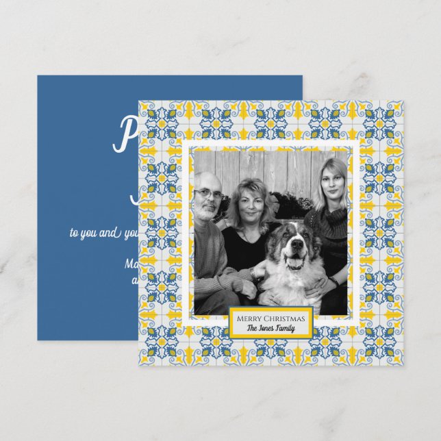 Portugiesische Fliesenfamilie Foto Rahmen Weihnach (Vorne/Hinten)