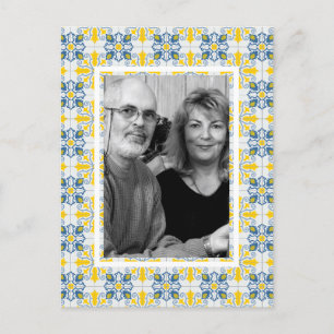 Portugiesische Fliesenfamilie Foto Rahmen Weihnach Feiertagspostkarte