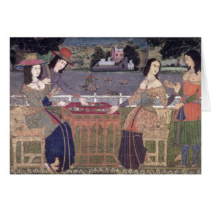 Portugiesische Frauen, die eine Mahlzeit, Goa