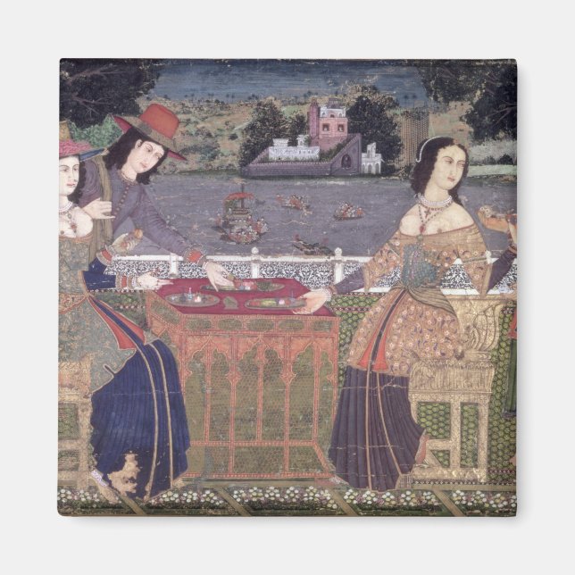 Portugiesische Frauen essen eine Mahlzeit, Goa Magnet (Vorne)