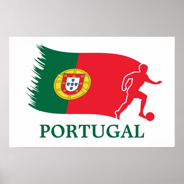 portugiesische Fußballflagge Poster (Vorne)
