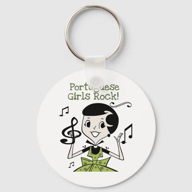 Portugiesische Girls Rock Schlüsselanhänger (Vorderseite)