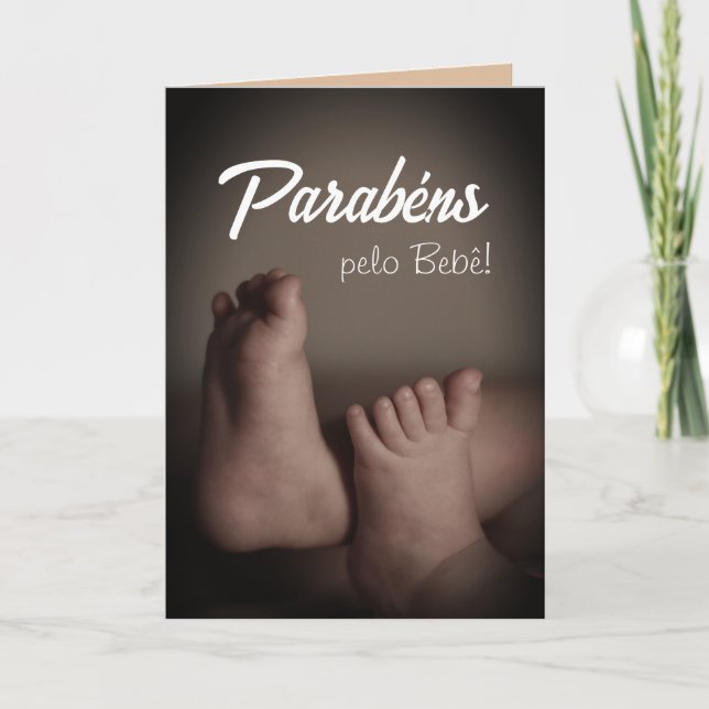 Portugiesische Glückwünsche für Baby Karte (Vorderseite)