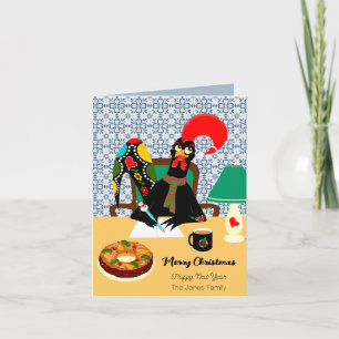 Portugiesische Hahn-Weihnachtskarte Karte