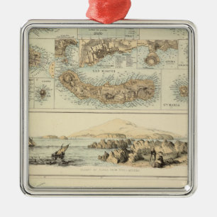 Portugiesische Inseln im Atlantischen Ozean Ornament Aus Metall