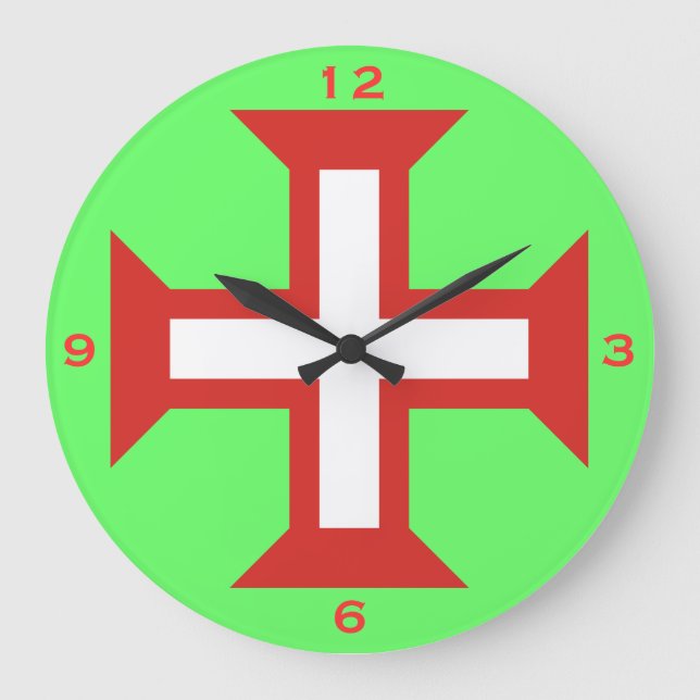 Portugiesische KreuzWall-Uhr Große Wanduhr (Vorderseite)