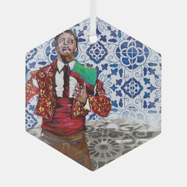 Portugiesische Kunst der Azoren Ornament Aus Glas (Vorderseite)