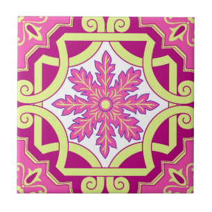 Portugiesische Mittelmeer-Mosaikfliesen in Rosa Fliese
