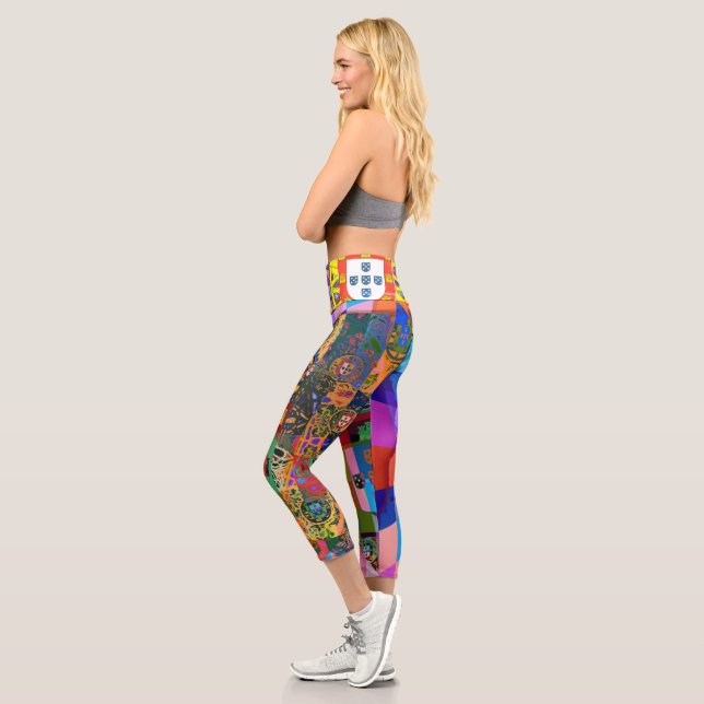 Portugiesische Muster Capri Leggings (Links)