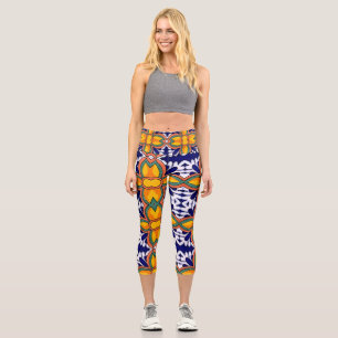 Portugiesische Muster Capri Leggings