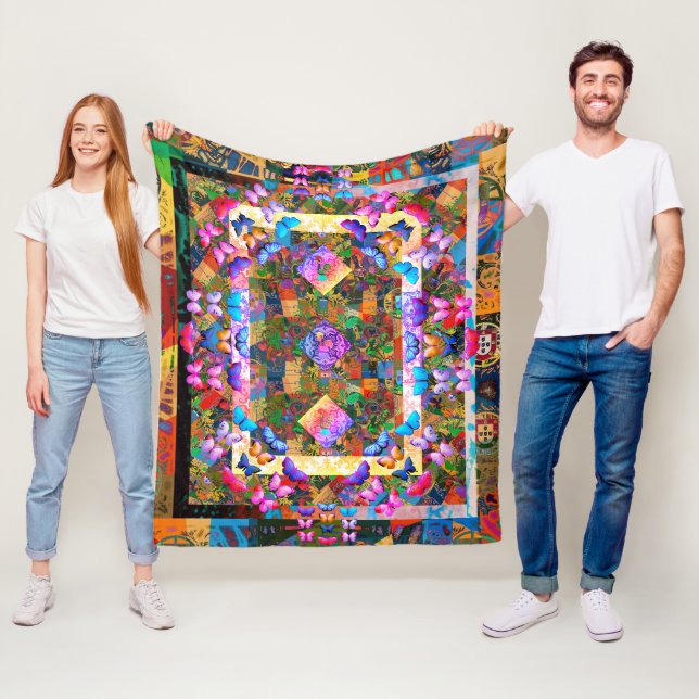 Portugiesische Muster Fleecedecke (Beispiel)
