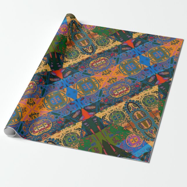 Portugiesische Muster Geschenkpapier (Ungerollt)