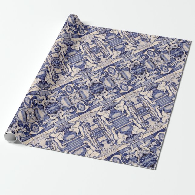 Portugiesische Muster Geschenkpapier (Ungerollt)