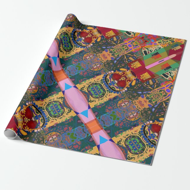 Portugiesische Muster Geschenkpapier (Ungerollt)