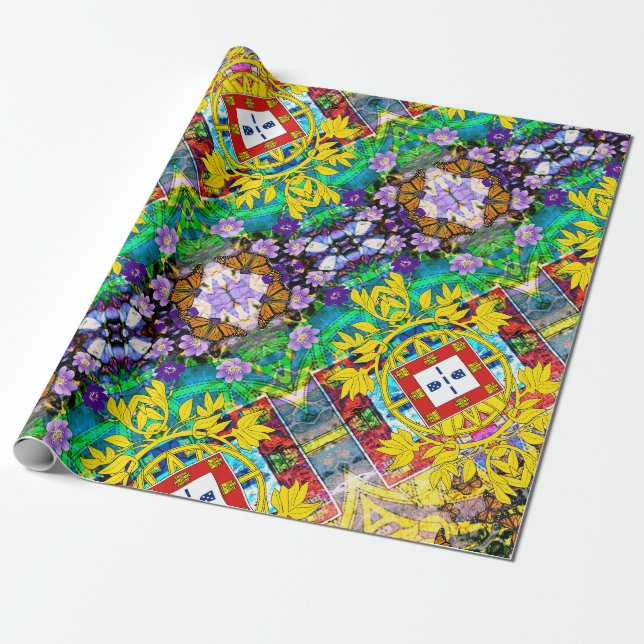 Portugiesische Muster Geschenkpapier (Ungerollt)