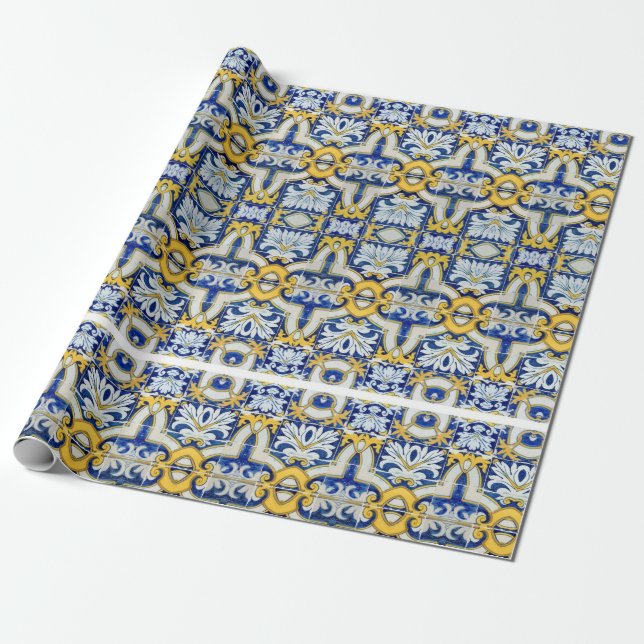 Portugiesische Muster Geschenkpapier (Ungerollt)