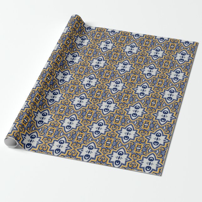 Portugiesische Muster Geschenkpapier (Ungerollt)