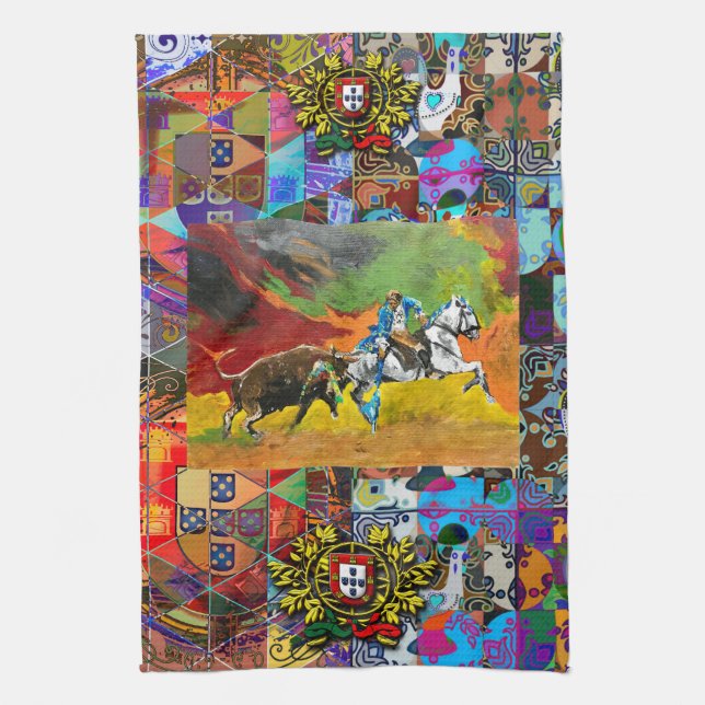 Portugiesische Muster Geschirrtuch (Vertikal)