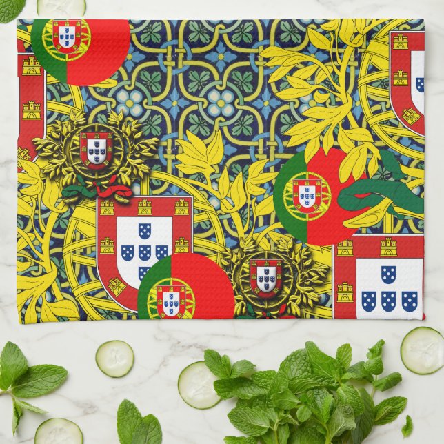 Portugiesische Muster Geschirrtuch (Gefaltet)