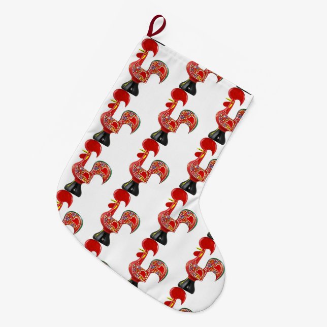 Portugiesische Muster Großer Weihnachtsstrumpf (Vorderansicht (hängend))
