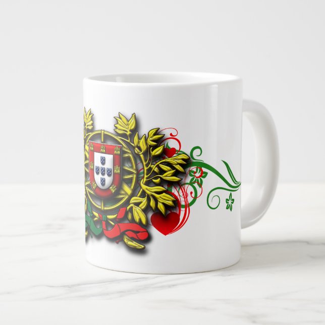 Portugiesische Muster Jumbo-Tasse (Vorderseite Rechts)