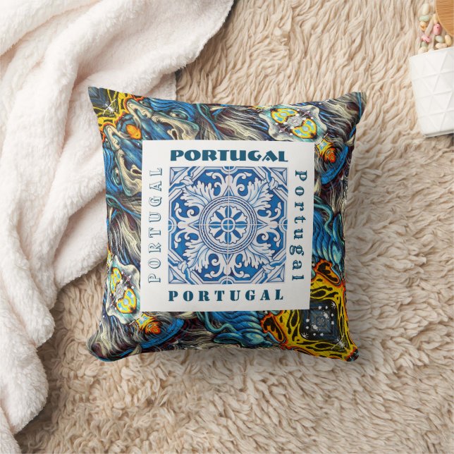 Portugiesische Muster Kissen (Decke)