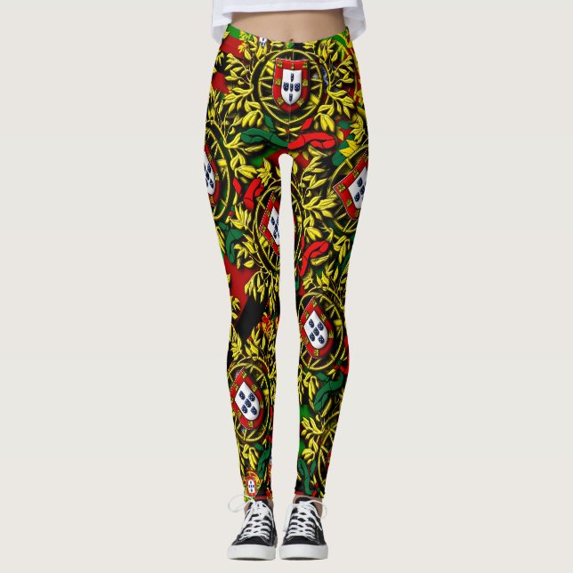 Portugiesische Muster Leggings (Vorderseite)
