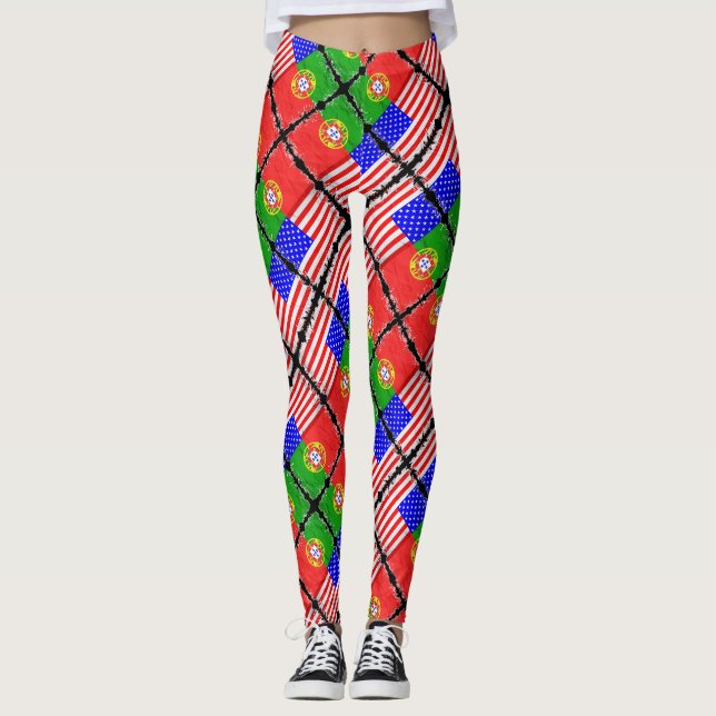Portugiesische Muster Leggings (Vorderseite)