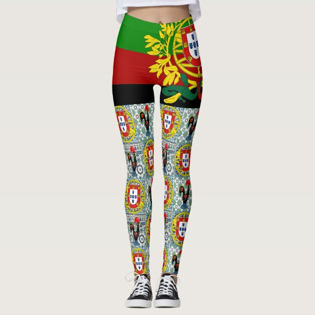 Portugiesische Muster Leggings (Vorderseite)