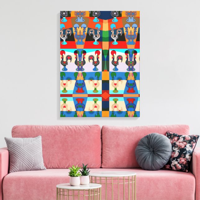 Portugiesische Muster Leinwanddruck (Insitu (Wohnzimmer))