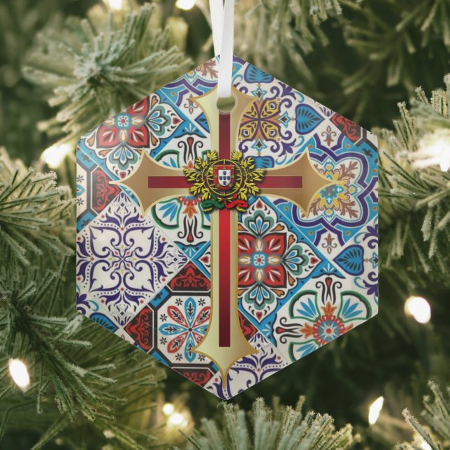 Portugiesische Muster Ornament Aus Glas (Insitu)