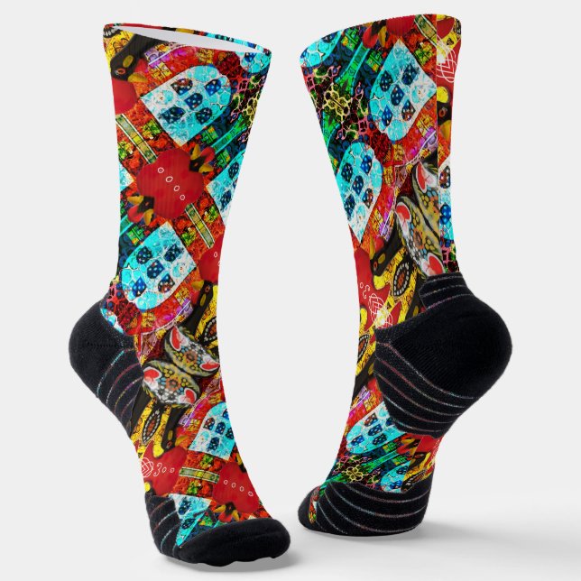 Portugiesische Muster Socken (Gewinkelt)