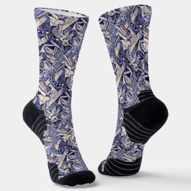 Portugiesische Muster Socken (Gewinkelt)