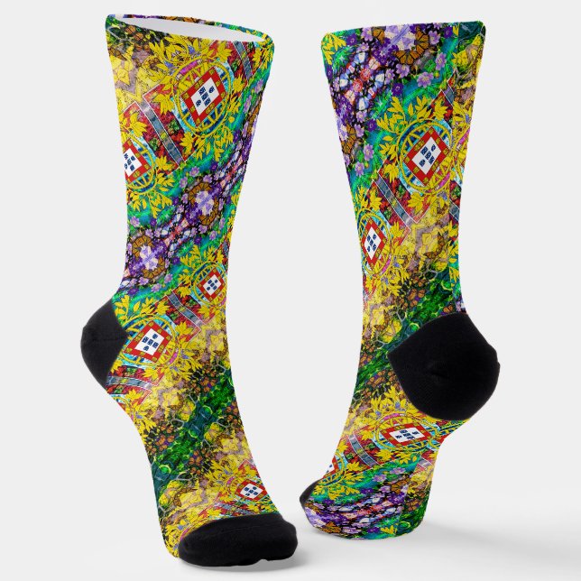 Portugiesische Muster Socken (Gewinkelt)