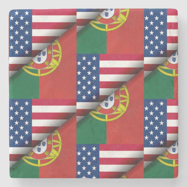 Portugiesische Muster Steinuntersetzer (Vorderseite)