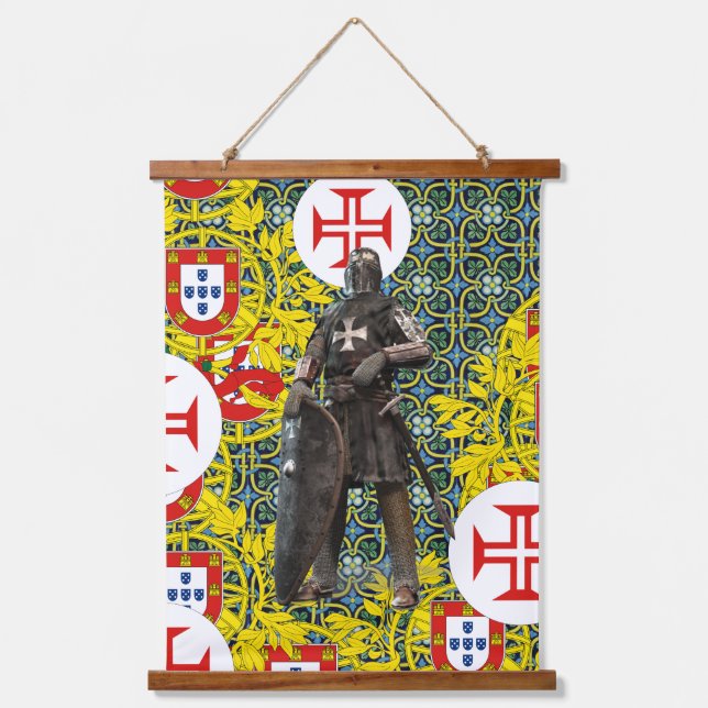 Portugiesische Muster Wandteppich Mit Holzrahmen (Vorderseite)