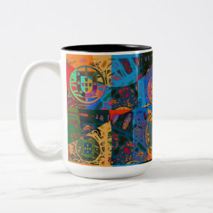 Portugiesische Muster Zweifarbige Tasse