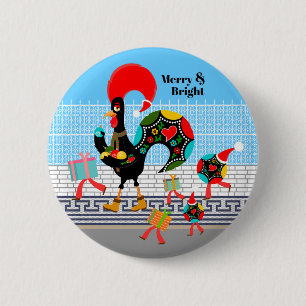 Portugiesische Roster-Geschenke und Baublumen-Para Button