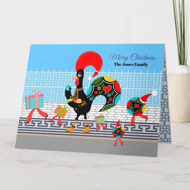 Portugiesische Roster-Geschenke und Baublumen-Para Karte (Vorderseite)