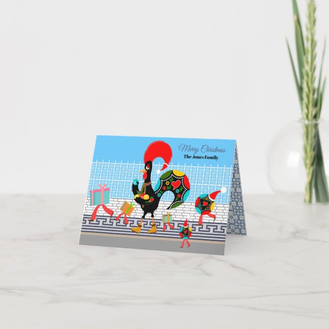 Portugiesische Roster-Geschenke und Baublumen-Para Karte (Vorderseite)