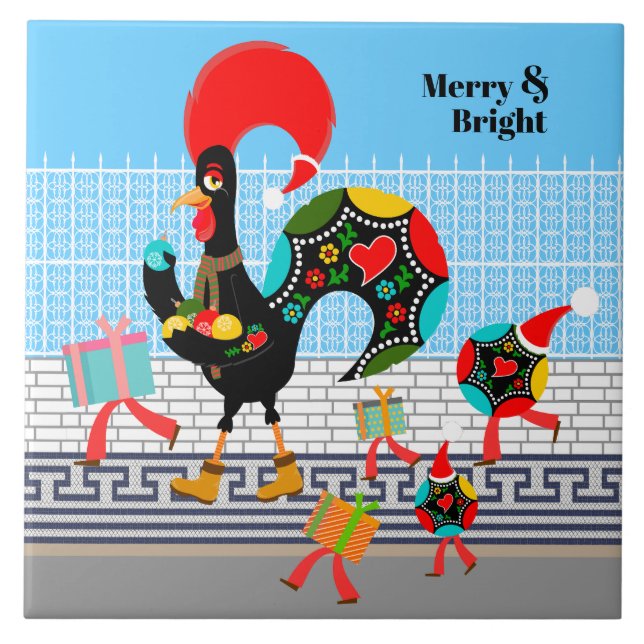 Portugiesische Roster Weihnachtsfeier Fliese (Vorderseite)