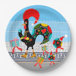 Portugiesische Roster Weihnachtsfeier Pappteller