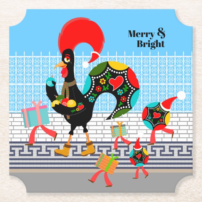 Portugiesische Roster Weihnachtsfeier Untersetzer (Vorderseite)